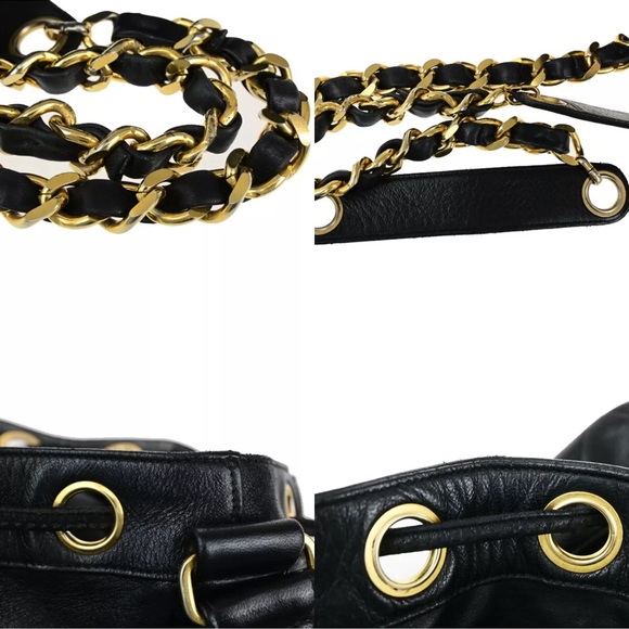 CHANEL CC LEATHER DRAWSTRING BAG - Picture 10 of 15